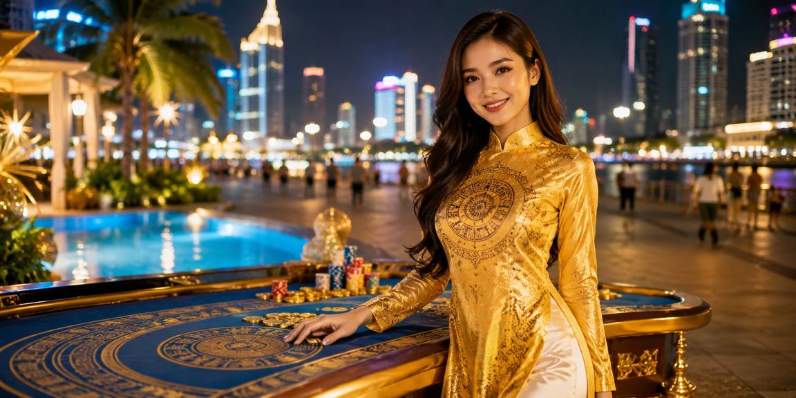 Người dùng Việt Nam duyệt web cá cược trực tuyến d2c với trang phục truyền thống